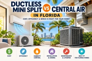 Ductless mini split vs central air Florida cost and efficiency comparison