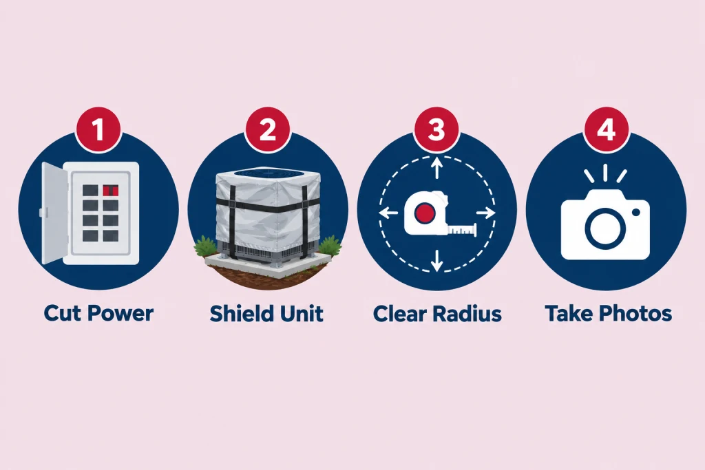 Hurricane AC prep Florida 4-step checklist for securing an outdoor condenser