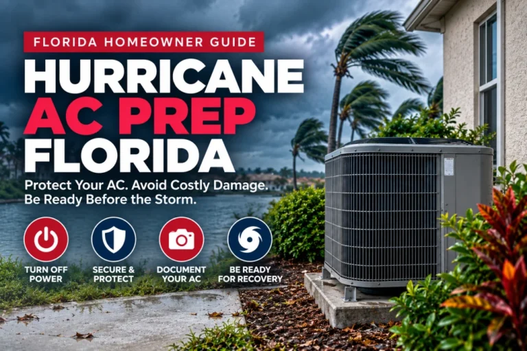 Hurricane AC prep Florida 4-step checklist for securing an outdoor condenser
