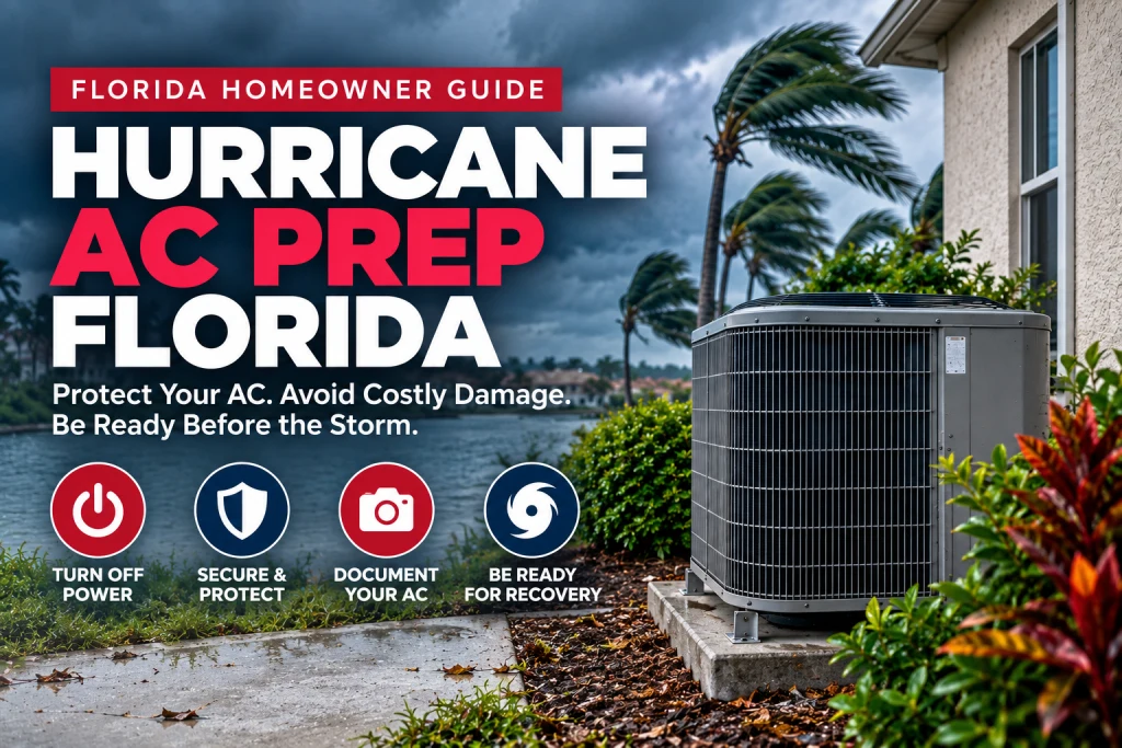 Hurricane AC prep Florida 4-step checklist for securing an outdoor condenser